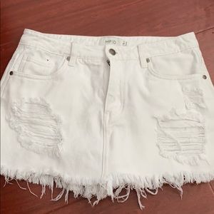 White Denim Skort